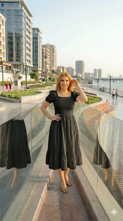 فستان فُلة✨ بنصف كم