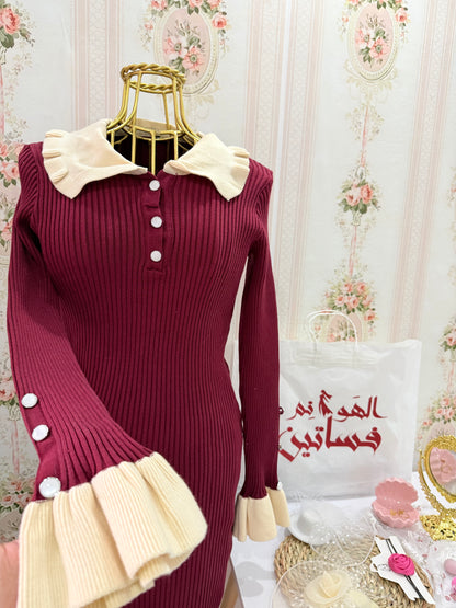 فستان بياقه انيقه مناسب للرضاعه الزراير بتتفح