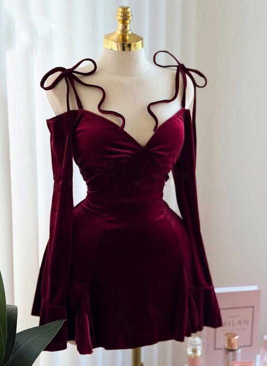 فستان قطيفه أوف شولدر