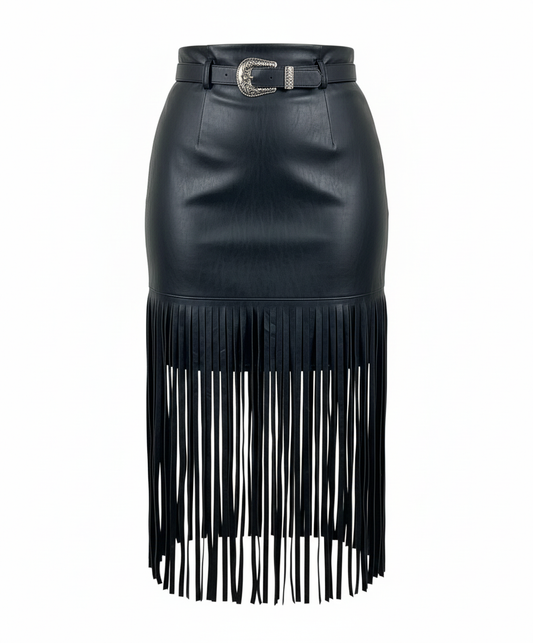 اسكيرت جلد شراشيب