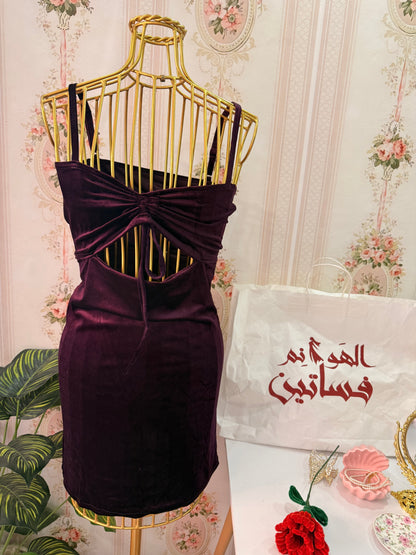 فستان قطيفه بصدر شداد