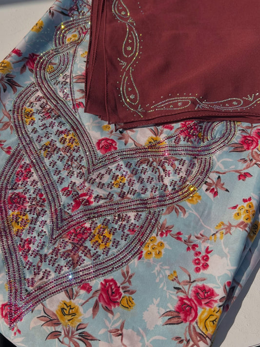 مخور حرير إيطالي بشيله ( طرحه )