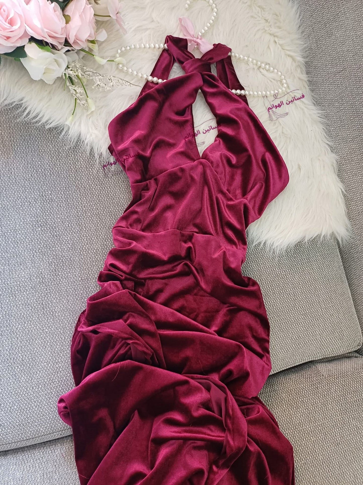 فستان قطيفه كروازيه