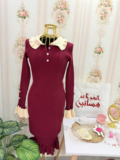 فستان بياقه انيقه مناسب للرضاعه الزراير بتتفح