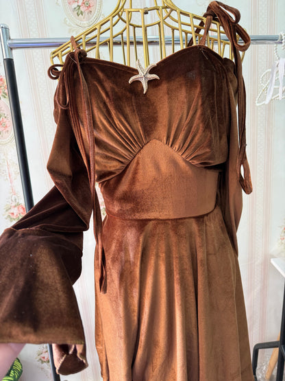 فستان قطيفه أوف شولدر