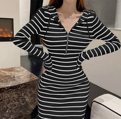 فستان صك مقلم