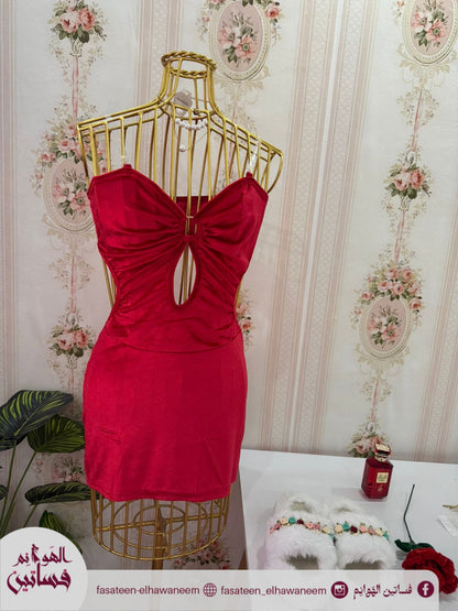 فستان قطيفه دلووع