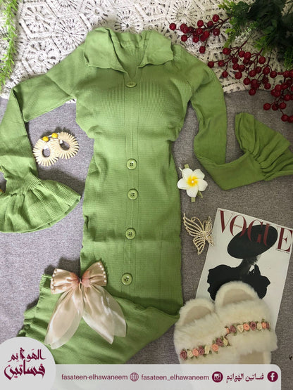 فستان تريكو عجينة