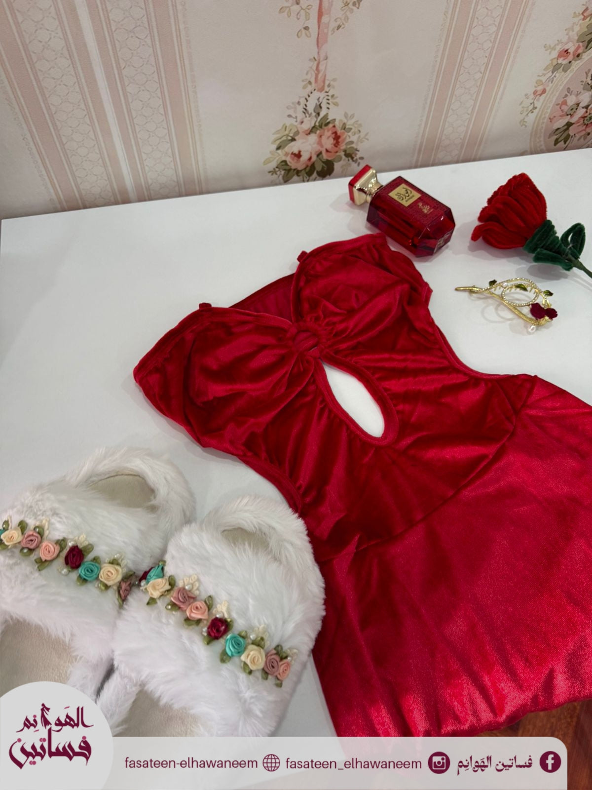 فستان قطيفه دلووع