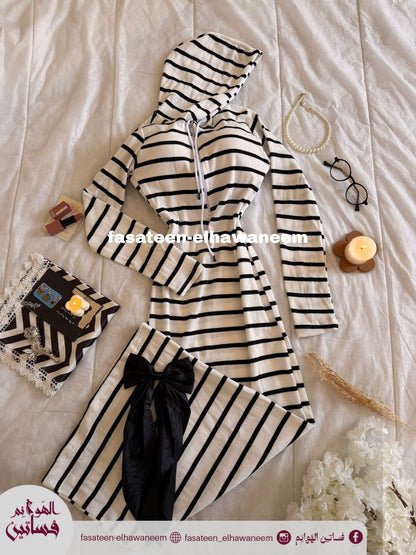 فستان صك مقلم