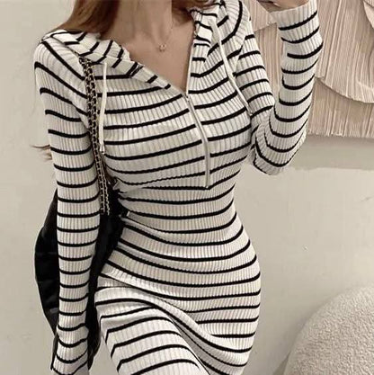 فستان صك مقلم