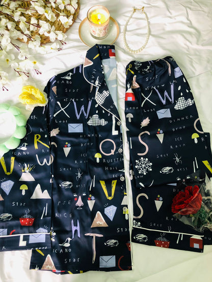 بيجامات ستان حرير