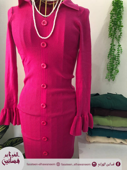 فستان تريكو عجينة