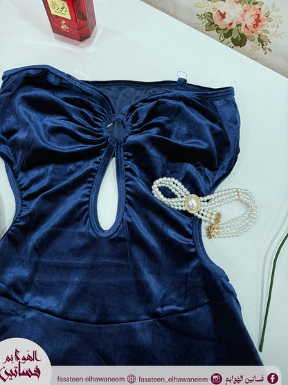 فستان قطيفه دلووع
