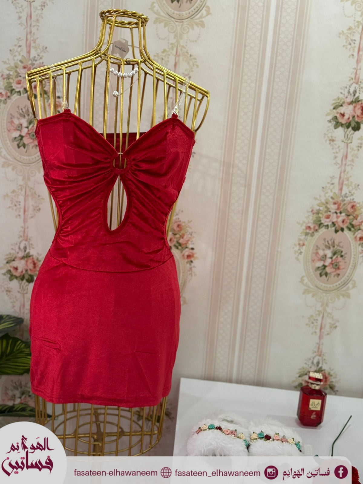 فستان قطيفه دلووع