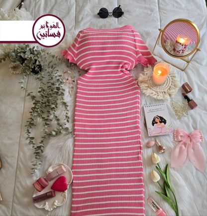 فستان تريكو مقلم