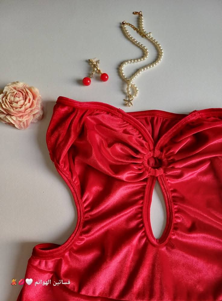 فستان قطيفه دلووع