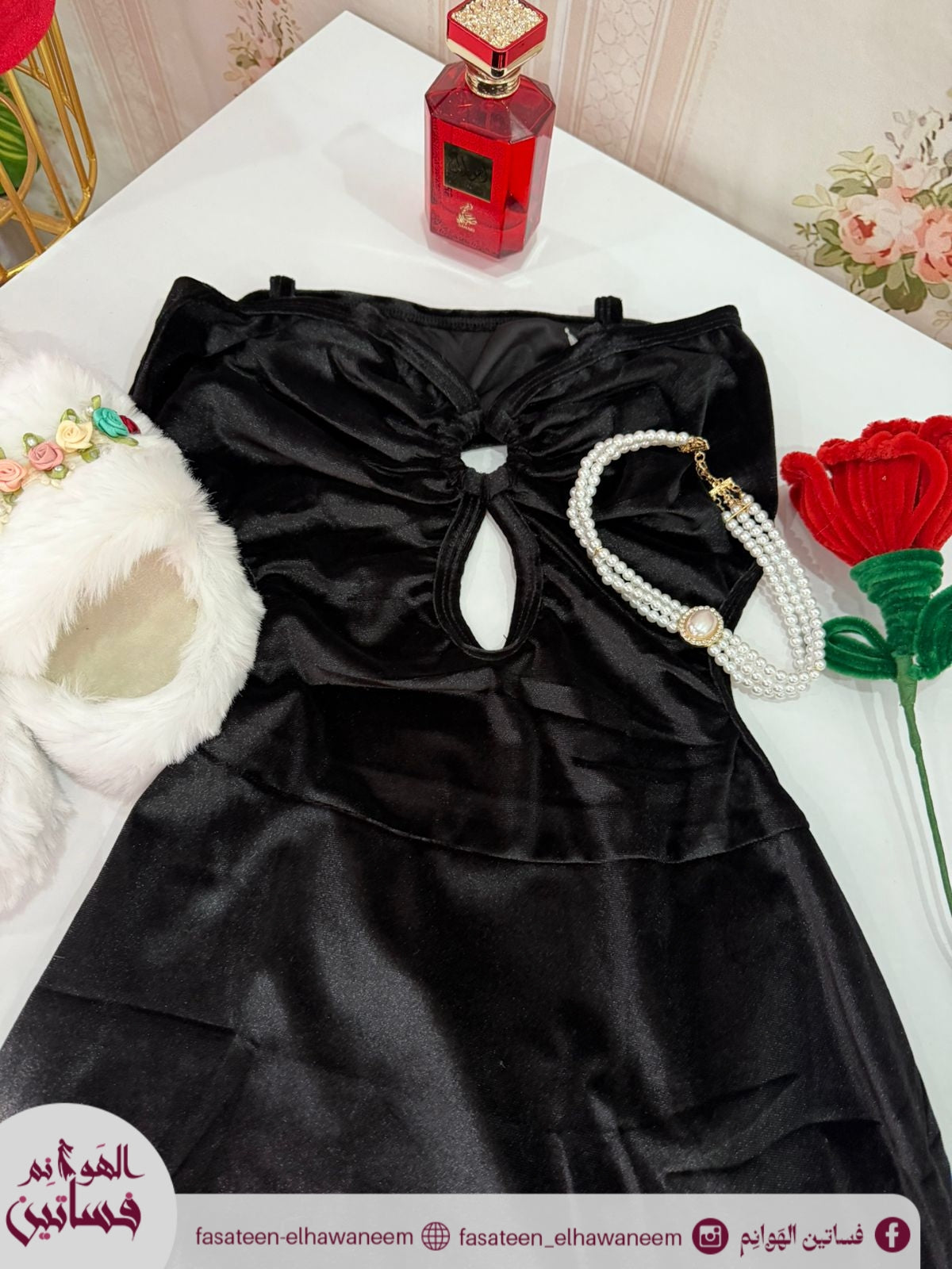 فستان قطيفه دلووع