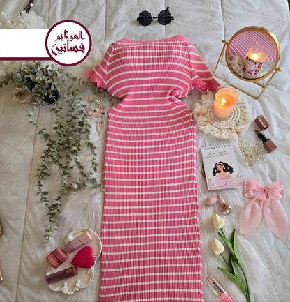 فستان تريكو مقلم