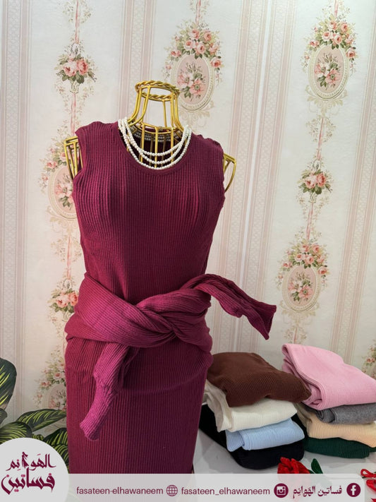 تريكو توينز فستان بنشو