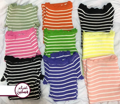 فستان تريكو مقلم