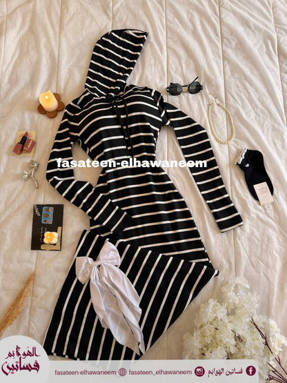 فستان صك مقلم