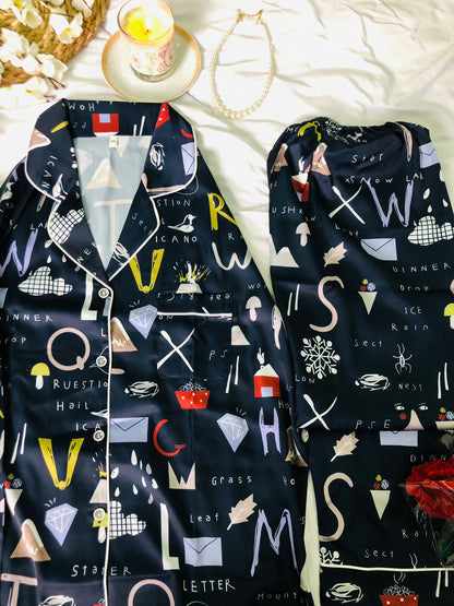 بيجامات ستان حرير