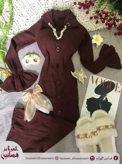 فستان تريكو عجينة