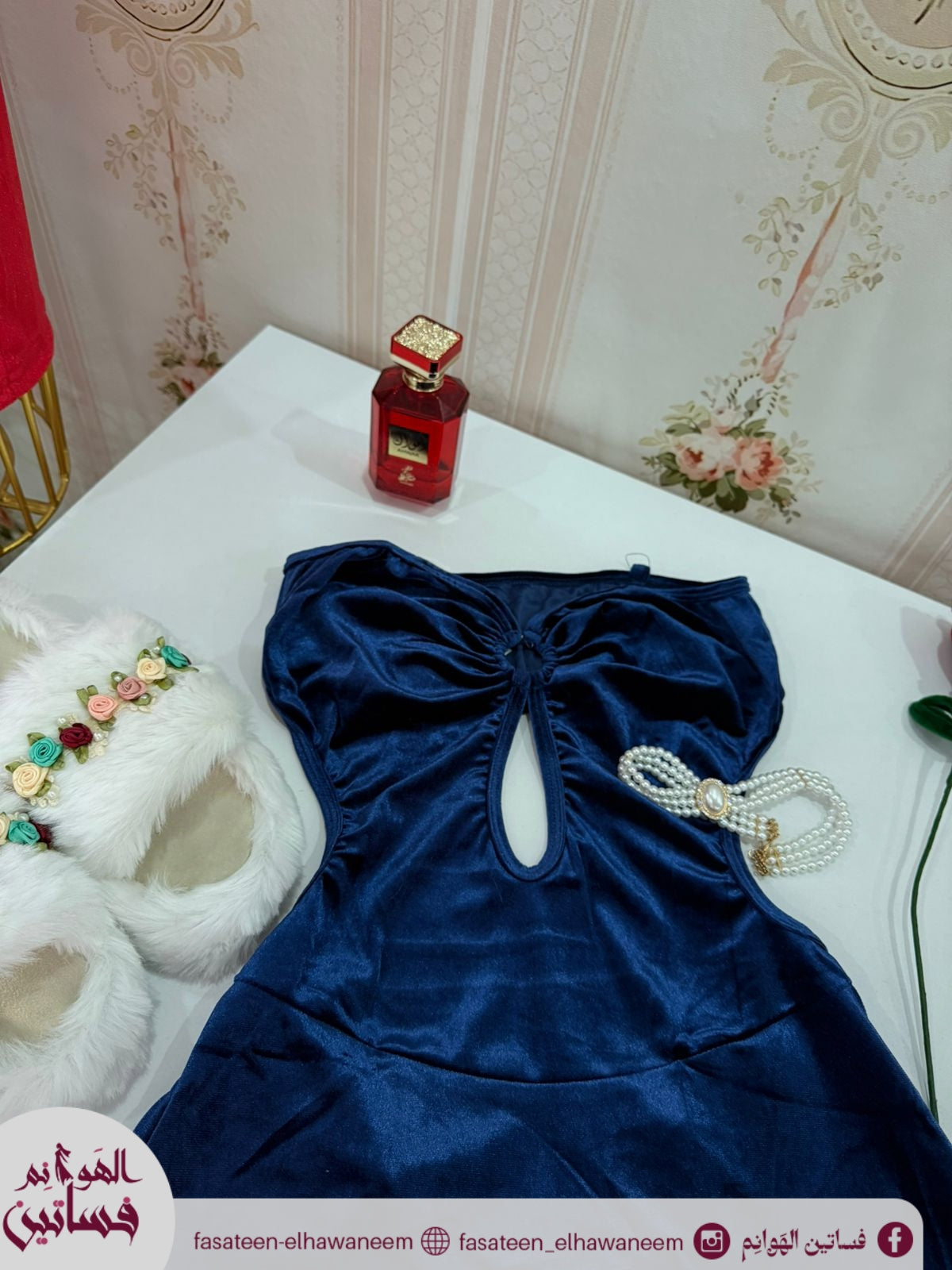 فستان قطيفه دلووع