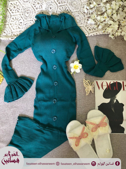 فستان تريكو عجينة