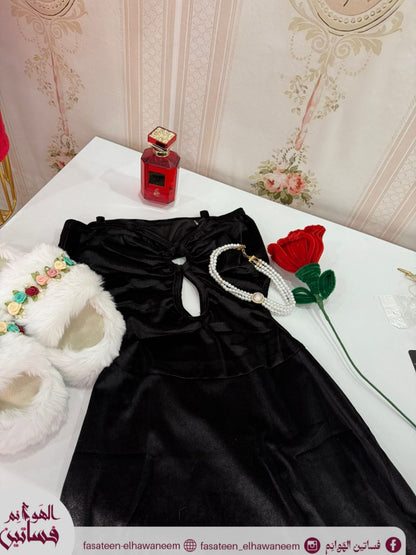 فستان قطيفه دلووع